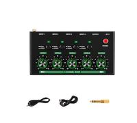 Akfldms Audio Integrator 4 Channel Mini Mixer Line Small Mixer Microphone Extender for Instrument Black