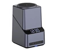 Akfldms Auto- Design 4-In-1 Electric Rotating Magnetic Wireless Charger Charging Station with Integrated Clock Functionality