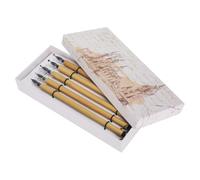 Akfldms Bamboo -Qalam Pens, 5PCS Calligraphy Dip Pen, Vintage Handcrafted Calligraphy Pens (Round Nib Set)