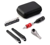 Akfldms Bike Repair Tool Kit with Ratchet Reversible Tool-Bicycle Multi-Tool Kit, 10 Tool Bits& Tire Levers,for Travel and for Camping