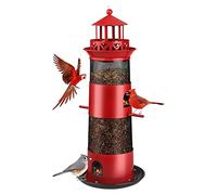Akfldms Bird Feeders Outdoors Hanging Squirrel Proof Wild Bird Feeder Outside Metal Bird Seed Feeder Birdcage for Birds Black