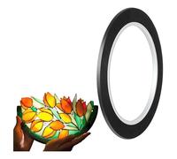 Akfldms Black PET Stained Glass Lead Lines Stained Glass Leading Strips 3mm 216ft for Glass Painting SurfacesGallery Window