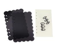 Akfldms Black Pink Petal Design A6 Size Acrylic Binder Cover for DIY Journal Planner and Stationery E