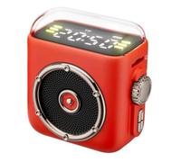 Akfldms Bluetooth Speaker Mini Magnetic Back Clip Wireless Night Light Hifi Sound Music Box MP3 Music Player Time Display