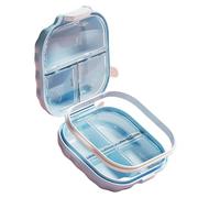 Akfldms Carry-on Medicine Box Mini Portable Pill Organizer Daily Three Meals Home Use Weekly Seven Days Storage Container Blue