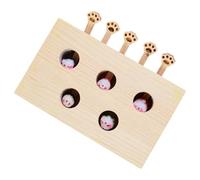 Akfldms Cat Toy Wooden Maze Puzzle Funny Pet Interactive Hamster Catch Bite 5-Holed Mouse Hole Toys