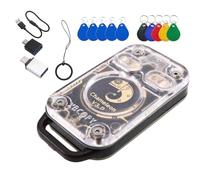 Akfldms Chameleon V3.0 NFC Duplicator Tag Copyer Copier RFID Smart Chip Emulator Reader+ 5XUID/CUID Keychain ID IC 125K 13.56M Card