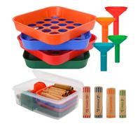 Akfldms Coin Roller Crimping Tool with 100 Pcs Assorted Preformed Coin Wrappers, Coin Sorter Trays& Counter Tubes Roll