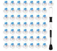 Akfldms Complete DIY Replacement Kit- 50 Pcs Keyboard Switches, 3-Pin Clicky Tactile Mechanical Design