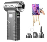 Akfldms Cordless Mini Paint Dryer Blower with 3 Nozzles,5 Speed Settings for Acrylic Paint Pouring& for Fluid Art