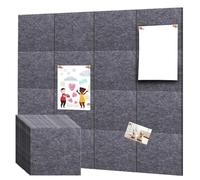 Akfldms Cork Board Wall Felt Board Tile with 60 Push Pins and Safe Removable Adhesive Labels for Bulletin Board in A