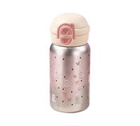 Akfldms Cute Stainless Steel Water Bottle with Straw 500ML Cute Kawaii Water Cup for Hot or Cold Drinks Adorable Travel Mug Silver