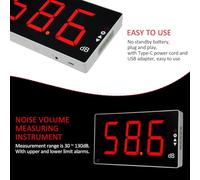 Akfldms Digital Noise Decibel Monitoring Tester Wall Mounted Sound Level Meter with Large LCD Screen Digital