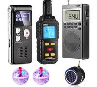 Akfldms Digital Voice Recorder Emf Meter 6 Pcs Equipment Kit Box LED Balls Speaker for Paranormal Tools