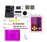 Akfldms DIY Pixel Game Kit with Voice Mini Pixel Game Console Electronics DIY Kit Soldering Project Practice Solder Learning Set B