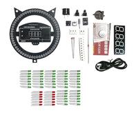 Akfldms DIY Soldering Practice Electronic Clock Kit Rotating LED DS1302 Display Time Temperature Learning Project Green