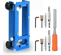 Akfldms Door Hinge Jig,Adjustable Router Template Kit with File,Fits 2.5"-5"Size Hinges Radius/Square Corner Hinges,Compatible B
