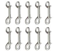 Akfldms Double Ended Bolt Snap Hook, 10 Pack 3-1/2 Inch Double End Trigger Snaps Metal Clips for Diving, Dog Leash Easy to Use