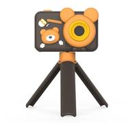 Akfldms Dual Camera Digital Camera Mini Cute Children' S Cartoon Video 2.0-Inch Display 96 Million Piexls Pixes HD with Tripod Brown