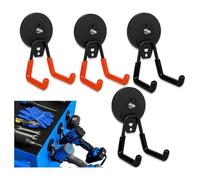 Akfldms Dual Hook Hanger System- Strong Magnet Hooks Heavy Duty, Rubber Coated No-Damage Design for Garage Storage, Tools, Garden, Workshop