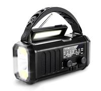 Akfldms Emergency Weather Radio FM/AM/,Portable Hand Crank Radio,Flashlight,Solar Powered 10000mAh for Outdoor Camping