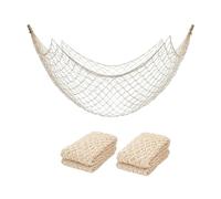 Akfldms Fish Net Decorations 3pcs for Party for Wall Photo Hanging Nautical Fishing Netting Fishnet Table Runner