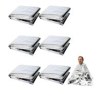 Akfldms Foil Blanket 6-Pack Set, Emergency Thermal Blankets for Outdoor Activities, Foil Blankets