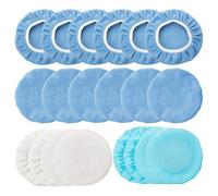 Akfldms For 5-6 Inch Orbital Buffers Compatible Car Polisher Pad Bonnet Set, Fluorescent Green