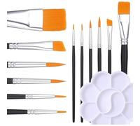 Akfldms for Acrylic Painting Oil Gouache Watercolor Face Paint Brush Set,with Paint Tray Palette Body Art Artist Brush Halloween