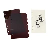 Akfldms for DIY Journal and Planner Supplies, A6 Pink Black Petal Acrylic Binder Cover A