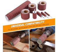 Akfldms for Drill for Drilling Machine Compatible 8 Piece Sanding Drum Kit Featuring Four 3-Metre Sandpaper Rolls(80, 120, 240, 320) Drum Sander