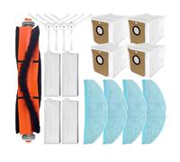 Akfldms For Everybot Q5 Vacuum Replacement Parts- Main Roller, Side Brush, Dust Bag, HEPA Filter Accessory Kit