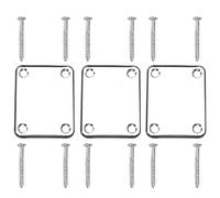 Akfldms For Guitar 3PCS Heavy Duty Steel Rectangle Neck Plate 4-Hole Neck Joint Board