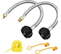 Akfldms for Two-Stage Regulator 2-Pack 1/4 NPT RV for Propane Hose, 15 Inch Stainless Steel Braided Tank Pigtail Connector