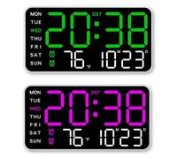 Akfldms Frameless Digital Clock, Standing Wall-Mounted Design, Multi-Function Minimalist Display