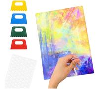 Akfldms Gel Printing Plate 5 X 7 Inch for Stamping, Cardmaking Printmaking with Stencils, Gel Painting Plate 4 Scrappers