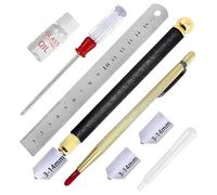 Akfldms Glass Cutter 3mm-14mm, Glass Cutting Tool with Glass Cutting Oil,Aotomatic Oil Feed, Carbide Tip Scriber,Steel Ruler