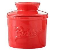 Akfldms Handmade Thickened Ceramic Butter Keeper with Lid Keep Fresh Bell Crock Glossy Finish Dish for Home