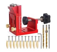 Akfldms HFM Pocket Hole Jig Kit Pocket Hole Jig Kit Pocket Hole Drill Guide Jig Set for 15° Angled Holes Adjustable Angle Grill Guide Pocket Screw Jig