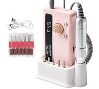 Akfldms High-Speed Cordless Nail Drill High-Speed Nail Grinder Suitable for Home Use Pink