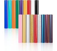 Akfldms HTV Heat Transfer Vinyl for T-Shirts, 18-Pack Variety Pack Featuring Glitter, Chameleon& PU Iron on Vinyl