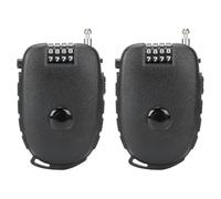 Akfldms Keyless Security Combination Lock 4-Digit 2pcs with 27.5 Inch Retractable Steel Cable for Bike, Ski Stroller
