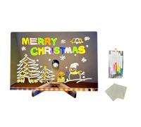 Akfldms LED Note Board with Stand, 2025 Glowing LED Drawing Board for Kids, LED Not Board with 7 Color Markers Big-30x20CM