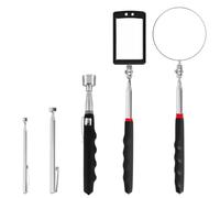 Akfldms Lighted Inspection Mirror Magnetic Pickup Tool Set of 5 Telescoping Handle 360 Swivel for Extra Viewing Pickup Tool Meet the Needs of Various Occasions Useful for, Automotive, Gifts f