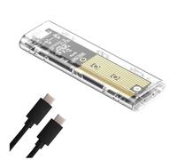 Akfldms M2 SSD Enclosure M.2 NVMe+NGFF Dual Protocol SSD Enclosure USB 3.2 Gen2 10Gbps Transparent External Drive Case for PC B