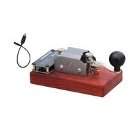 Akfldms Manual Telegraph Key CW Morse Code Training Key with Sound& Light Feedback for Radio FM Telegram Transmission