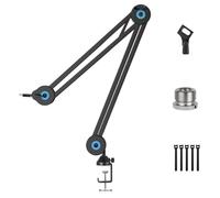 Akfldms Mic Stand with Desk Mount Clamp Adjustable Studio Microphone Stand Mic Arm for Recording and Broadcasting