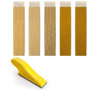 Akfldms Micro-Type Sander Kit with 50Pcs Sand Paper, 80 to 400 Grit Sandpaper Sheets 3.5 X 1.1 Inch Wet Dry Detail Sandpaper