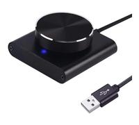 Akfldms Micro-USB Multimedia Volume Knob, One-Button External Speaker Control Accessory for Computers