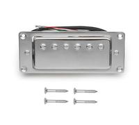 Akfldms Mini Electric Guitar Humbucker Pickup 6-Hole 4-Core Wire for LP Guitar Universal Fit Silver